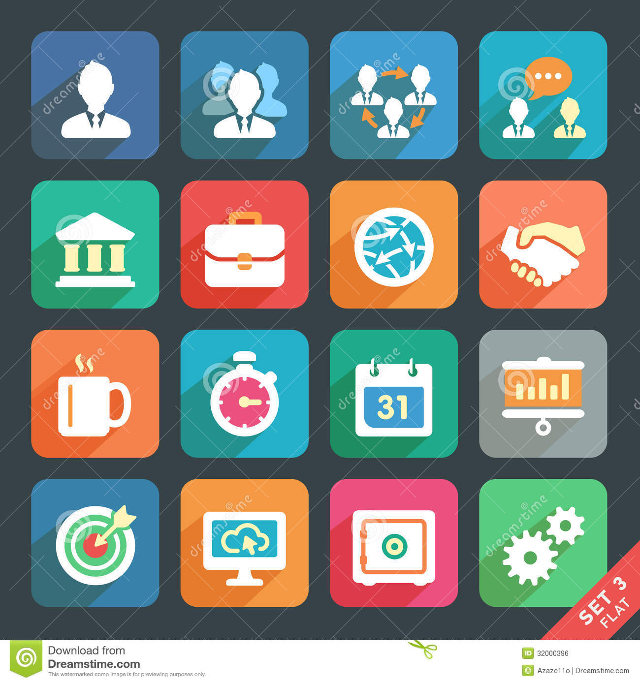 Flat Business Web Icons Free