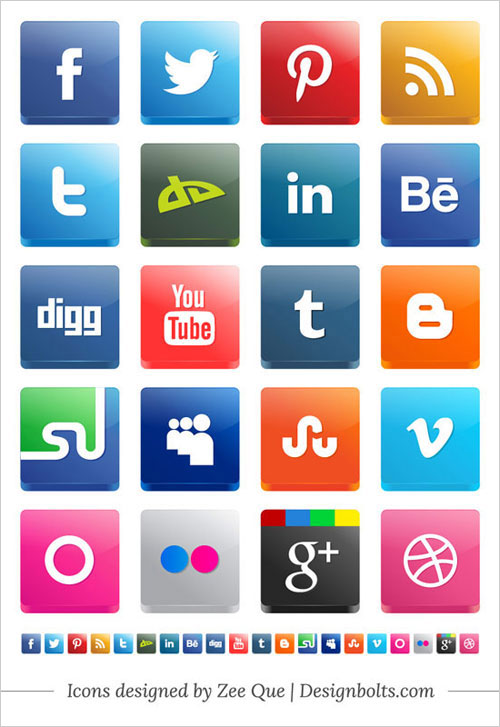 Free 3D Social Media Icons