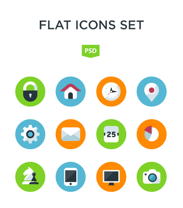 18 Flat App Icons Images