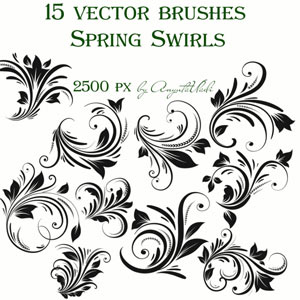 Free Vector Swirls Brushes Photoshop