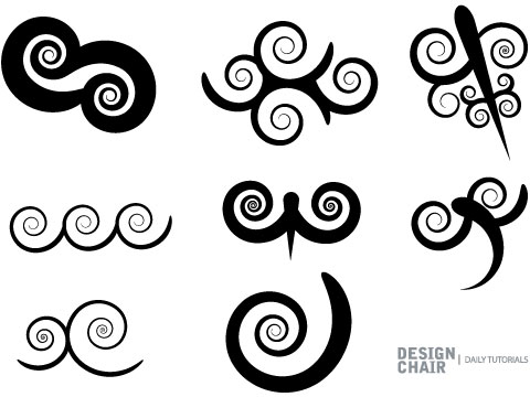 Free Vector Swirls Brushes Photoshop