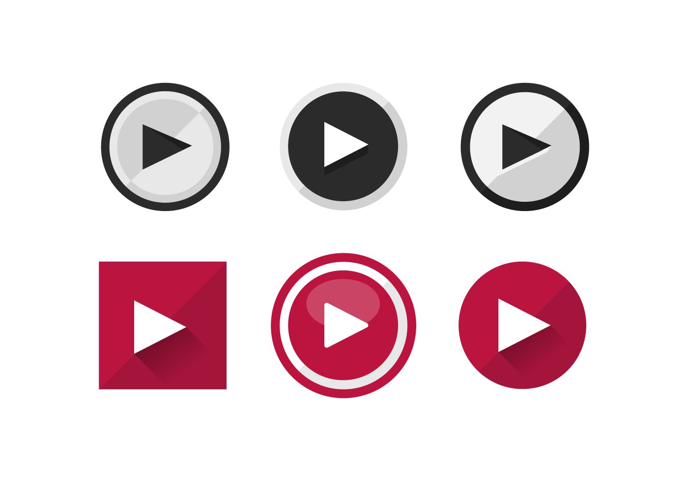 Free Video Button Vector Flat Icon