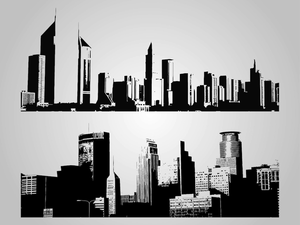 Futuristic City Skyline Silhouette