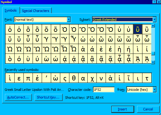 Greek Font Microsoft Word