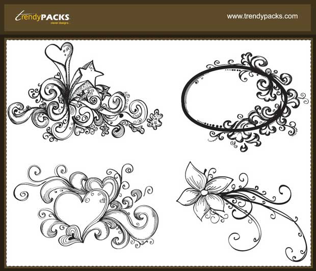 Hand Drawn Free Vector Ornaments Hand Drawn Free Vector Ornaments