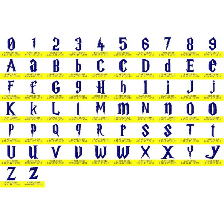 Harry Potter Embroidery Font Harry Potter Embroidery Font