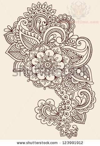 Henna Mandala Flower Tattoo Design