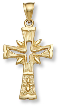 Holy Spirit Dove Cross Gold Pendant