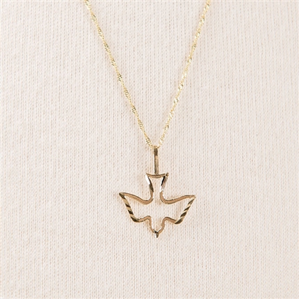 Holy Spirit Dove Necklace Gold