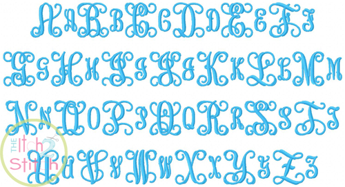 Interlocking Vine Monogram Embroidery Font Interlocking Vine Monogram Embroidery Font