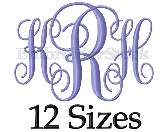 Interlocking Vine Monogram Embroidery Font