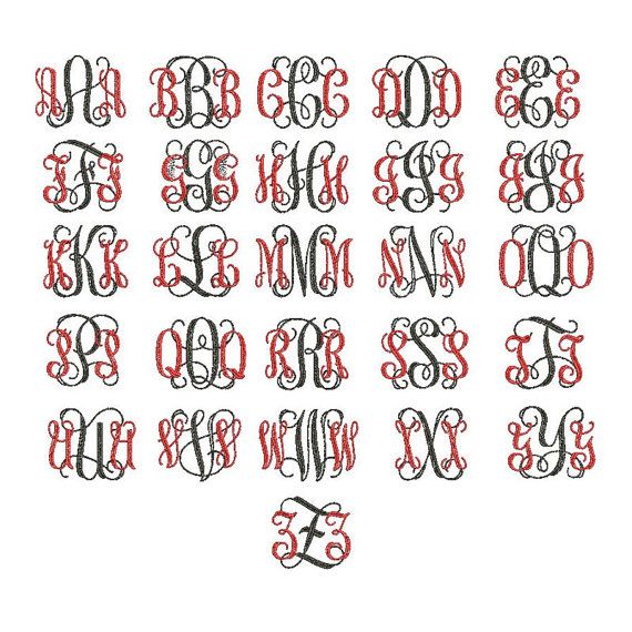 Interlocking Vine Monogram Font Interlocking Vine Monogram Font