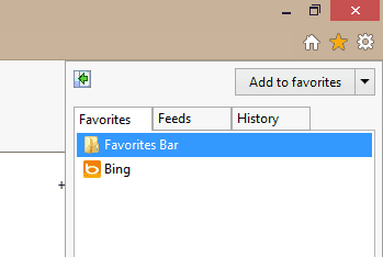 Internet Explorer Favorites List Missing