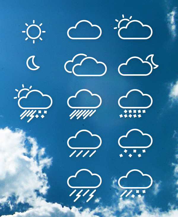 14 Vector Weather Line Icons Images