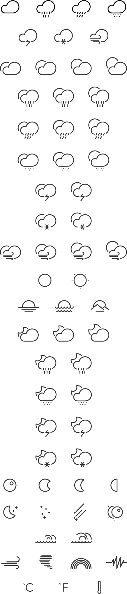 Line Vector Weather Icons