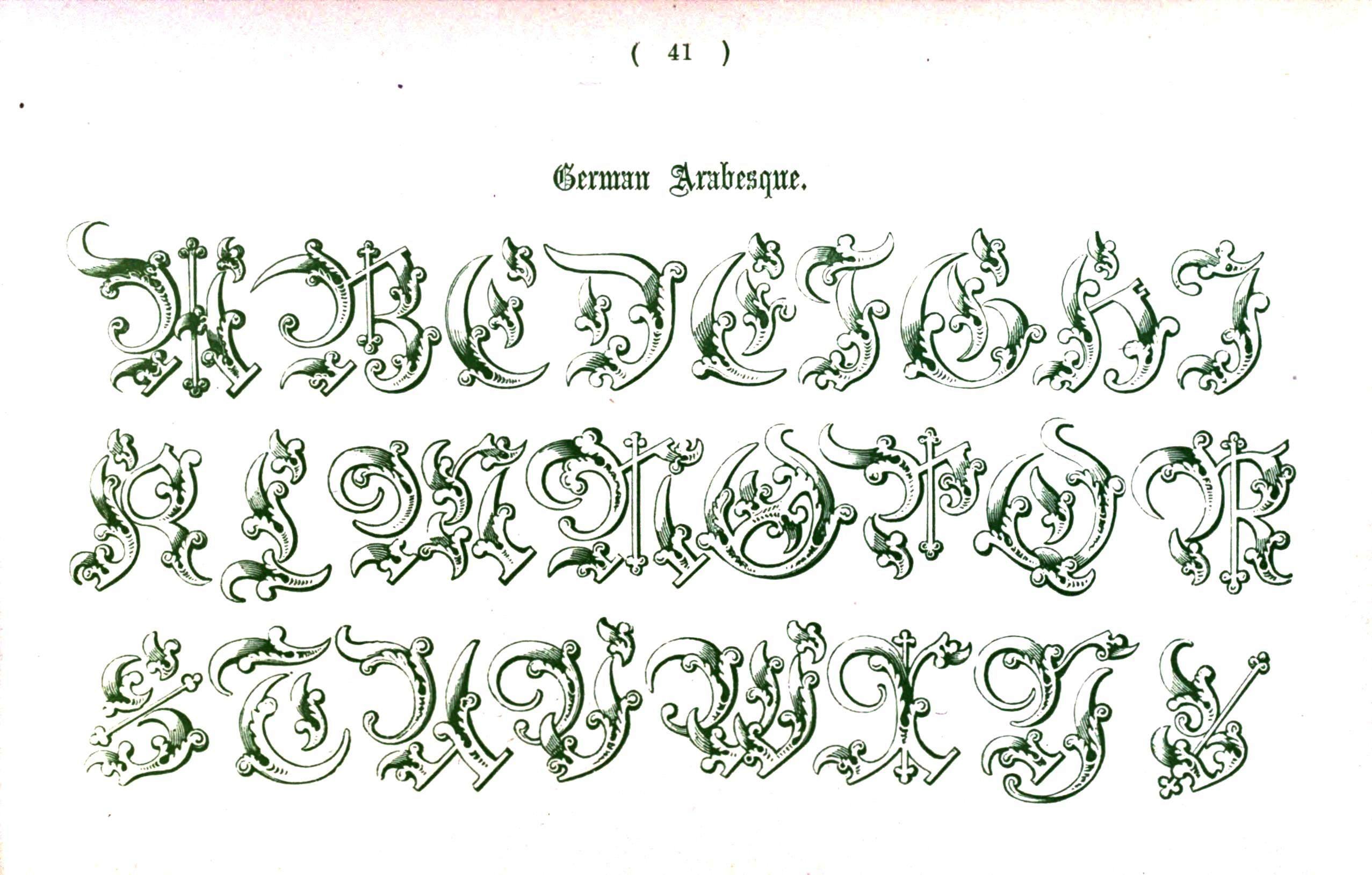 Medieval Font Alphabet Letters