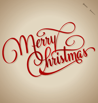 Merry Christmas Hand Lettering Vector