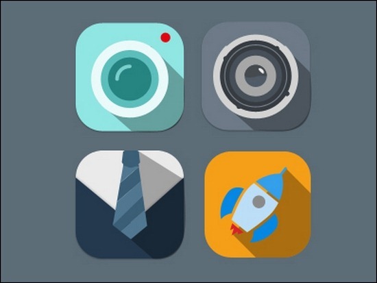 Mobile Flat Design Icons