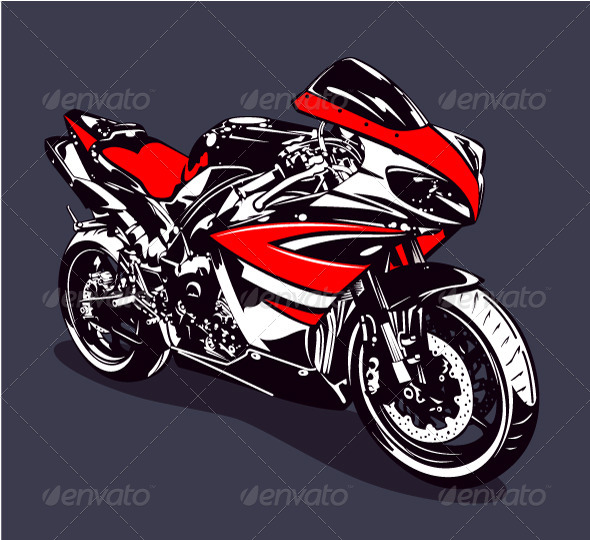 Motorcycle Sport Bike Vector