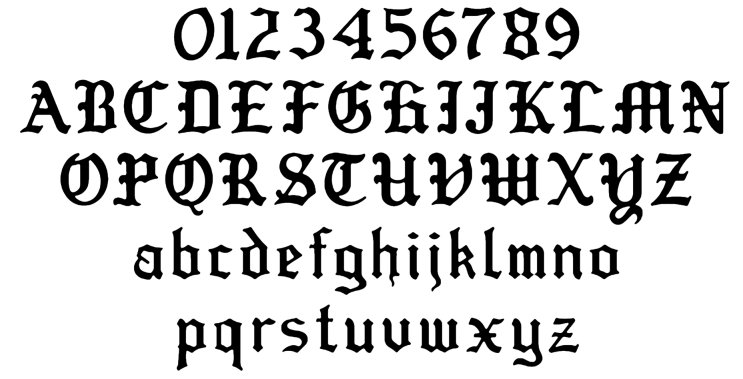 Old English Letter Upper Case Font