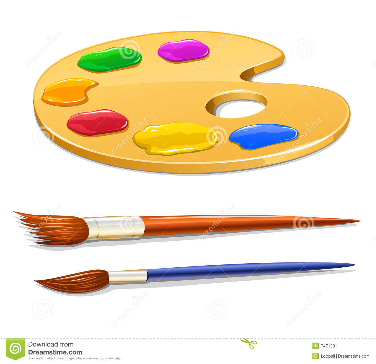 Paintbrush and Palette Clip Art