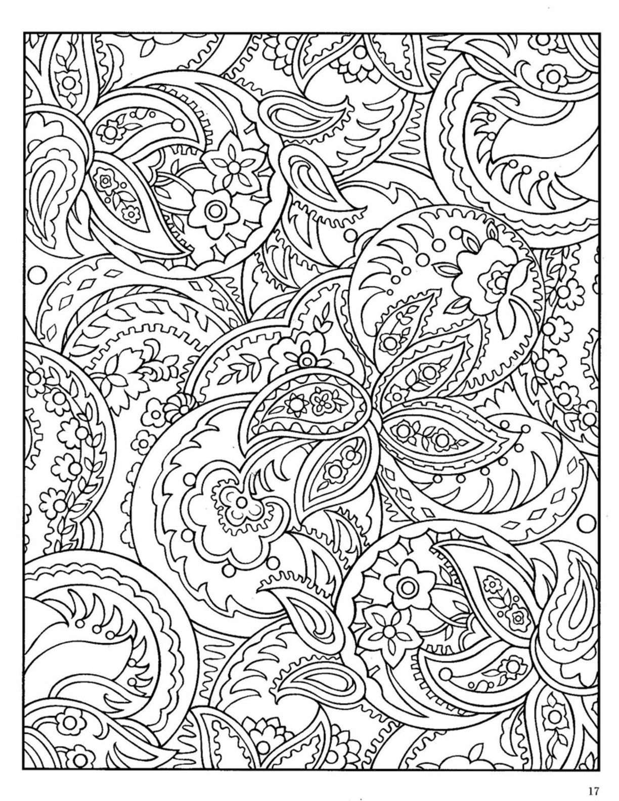 Paisley Design Coloring Pages for Adults