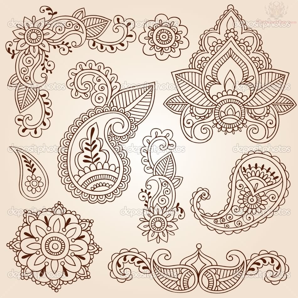 Paisley Henna Tattoo Designs