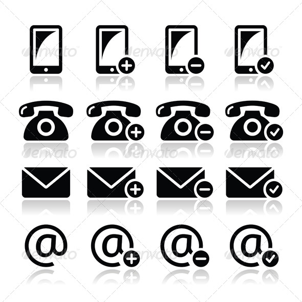 12 Mobile Phone And Email Icons Images