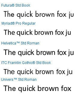 Popular San Serif Fonts