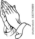 Praying Hands Clip Art Black and White