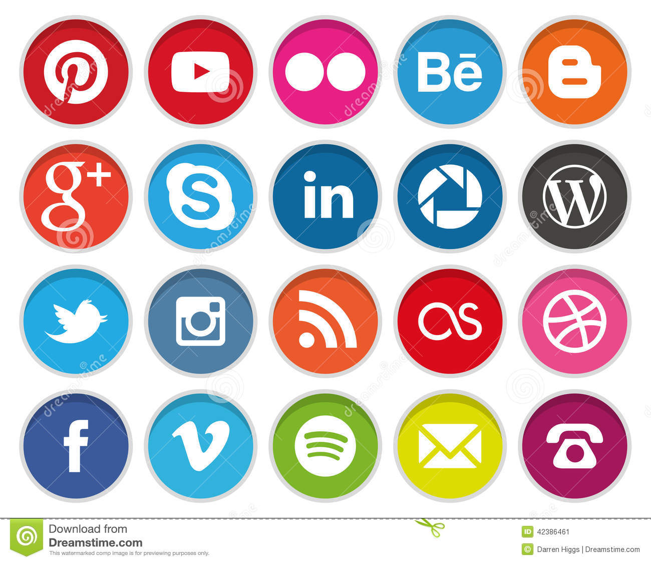 Print Social Media Icons