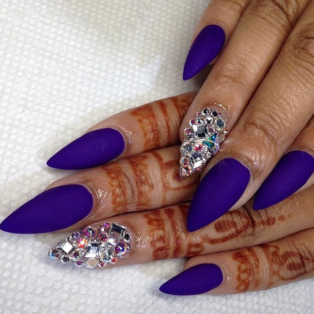 Purple Stiletto Nail Designs