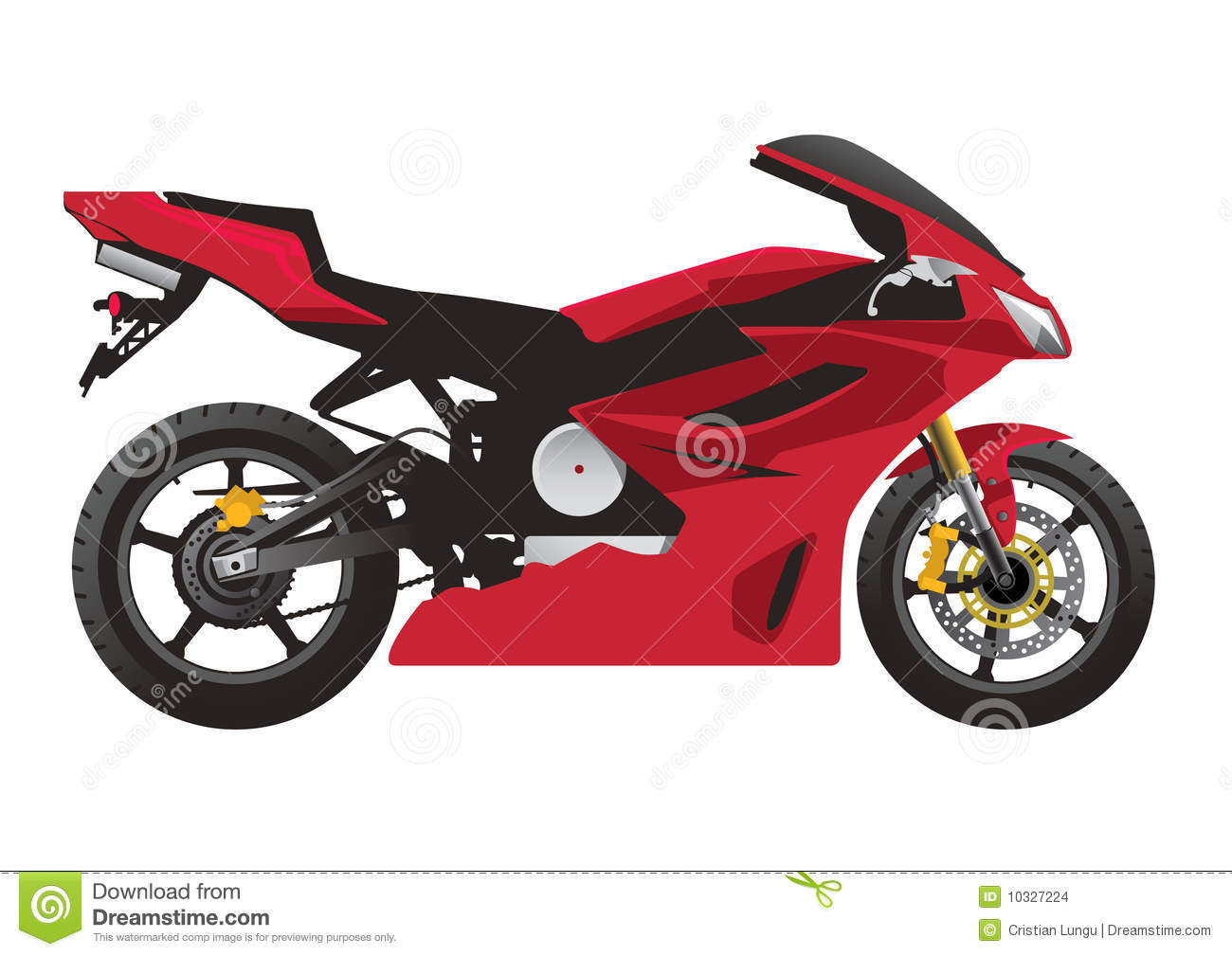 Red Sports Motorcycle