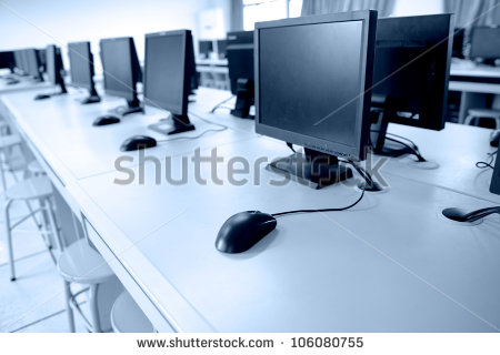 Row of Computer Monitors