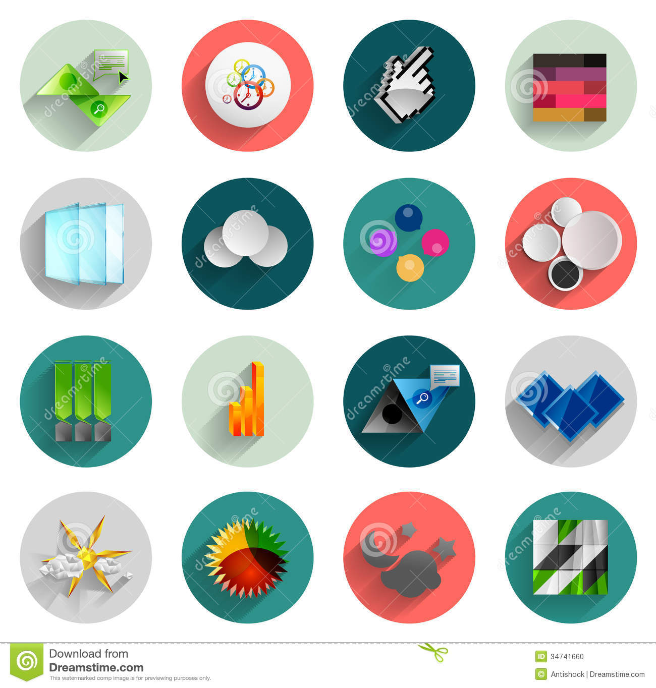 Shadow Business Flat Icons Shadow Business Flat Icons
