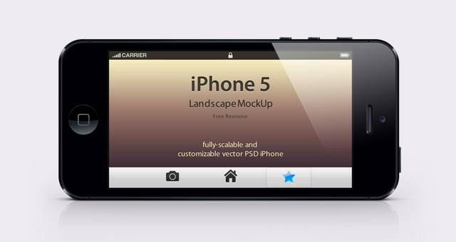 Sideways iPhone 5 App Template Mockup