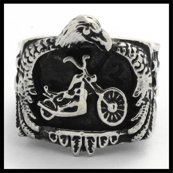 Stainless Steel Biker Eagle Ring