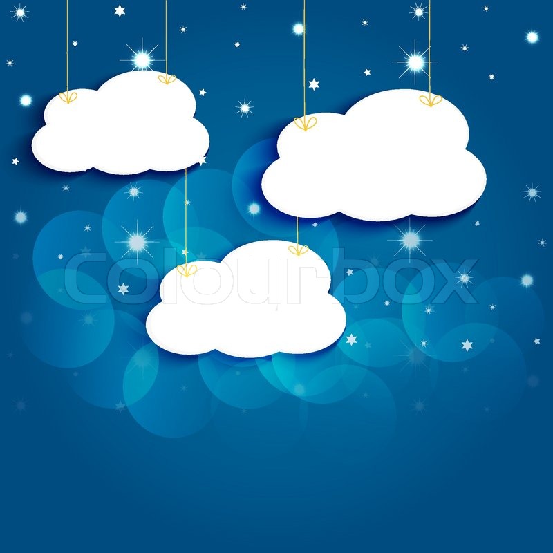 Star Night Sky Clouds Picture Cartoon