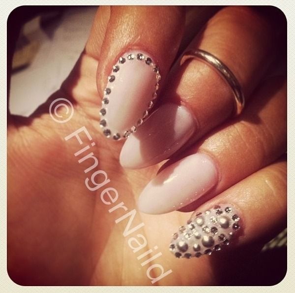 Stiletto Nails with Rhinestones