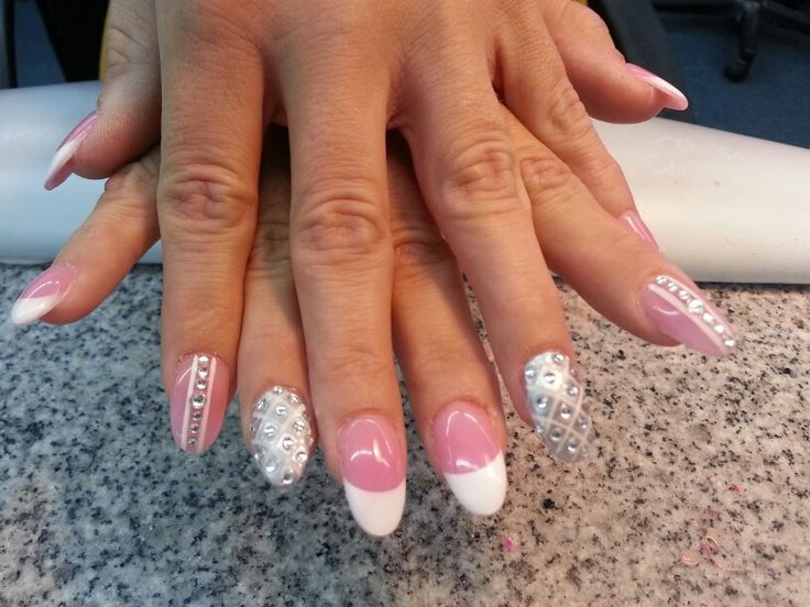 Stiletto Nails with Rhinestones