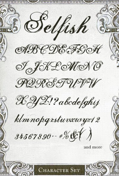 Tattoo Script Font Alphabet