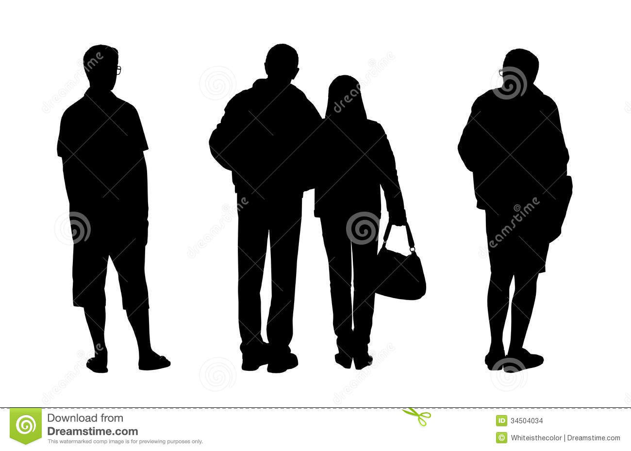 Two People Standing Silhouette