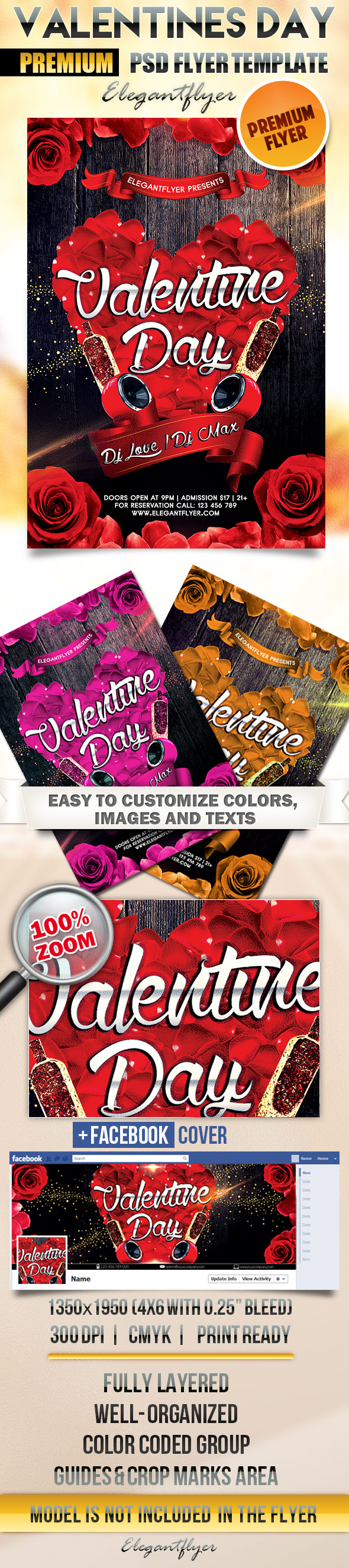 Valentine's Day Flyer PSD