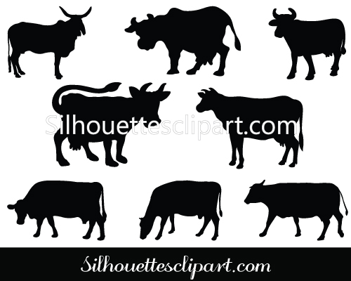 Vector Cow Silhouette Clip Art