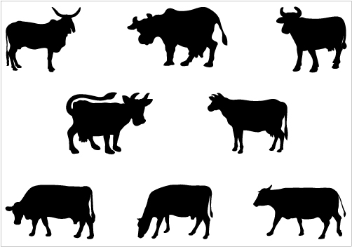 Vector Cow Silhouette Clip Art Vector Cow Silhouette Clip Art
