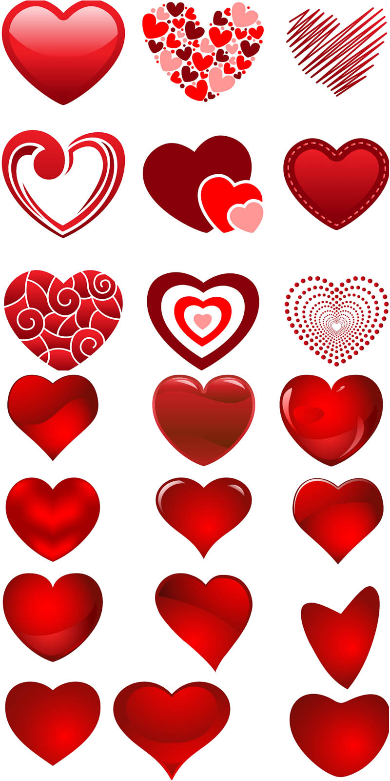 Vector Graphic Design Hearts