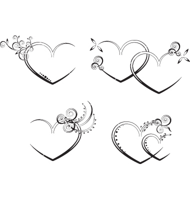 Vector Heart Tattoo Designs