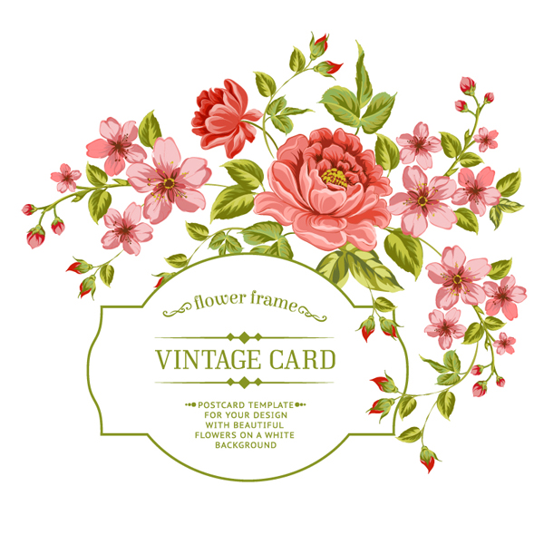 Vintage Flower Vector Border