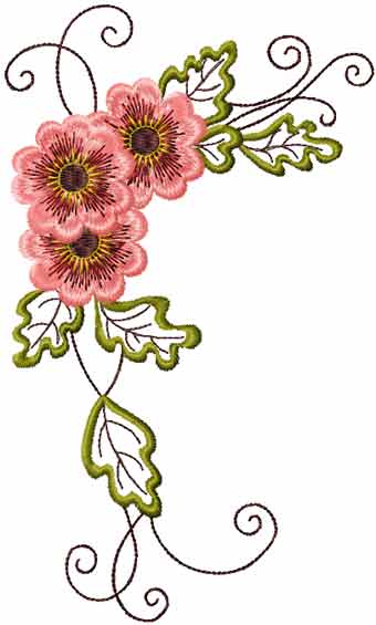 Vintage Machine Embroidery Flower Design