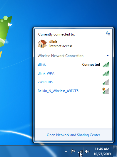 Windows 7 Wifi Icon